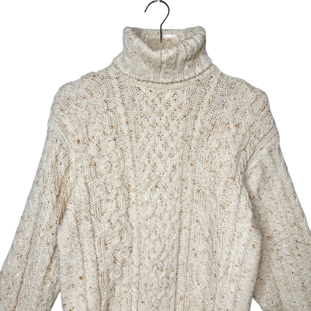 Vintage Liz Sport Vintage Women’s Wool Turtleneck Chunky Cable Knit Sweater Sz M - Picture 3 of 10